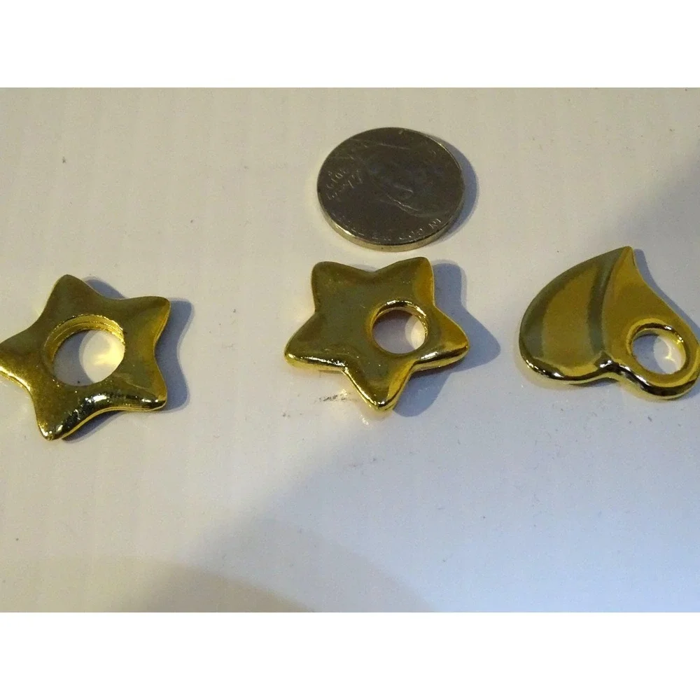 Jewelry Charms Enamel Gold Star Heart Mixed Colors DIY 6 Set New
